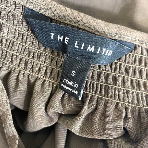 00s THE LIMITED Vintage Brown flutter Sleeve Keyhole Neckline Blouse - Picture 4 of 7